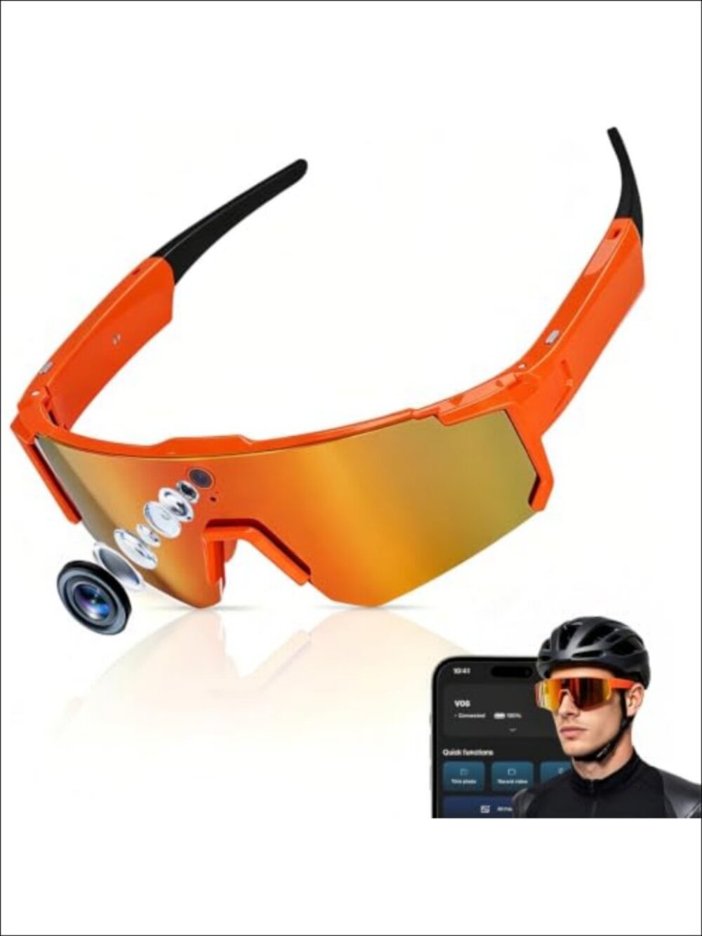 AI Smart Glasses 4K HD Camera Video Recording EIS Stabilization